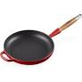 [20258280600422] LE CREUSET POÊLE SIGNATURE AVEC MANCHE EN BOIS 28 CM CERISE