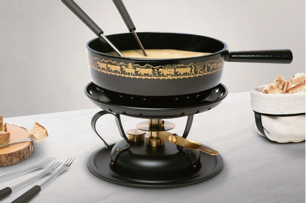 STÖCKLI SET FONDUE AU FROMAGE CLASSIC L' ALPAGE NOIR