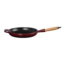 [20258289490422] LE CREUSET POÊLE SIGNATURE AVEC MANCHE EN BOIS 28 CM GARNET