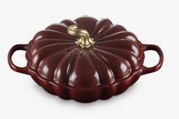 [21338289494441] LE CREUSET FAITOUT CITROUILLE SIGNATURE  28CM GARNET POIGNEE DOREE